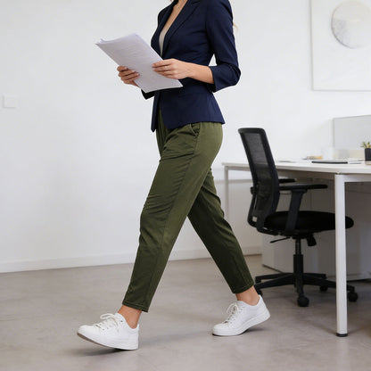 Pantalon fuselé à poches pour femmes, grandes tailles