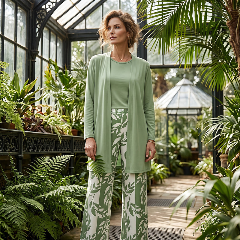 Ensemble Femme Imprimé Fleuri - Haut Manches Longues et Pantalon