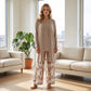 Ensemble Femme Imprimé Fleuri - Haut Manches Longues et Pantalon