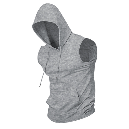 🔥 Sweat à capuche sans manches 💧 Absorbe l'humidité et évacue la transpiration · Séchage rapide et résistant aux frottements 🧢 Capuche anti-UV et coupe-vent · 🏋️ Idéal pour la musculation, la course à pied ou les loisirs