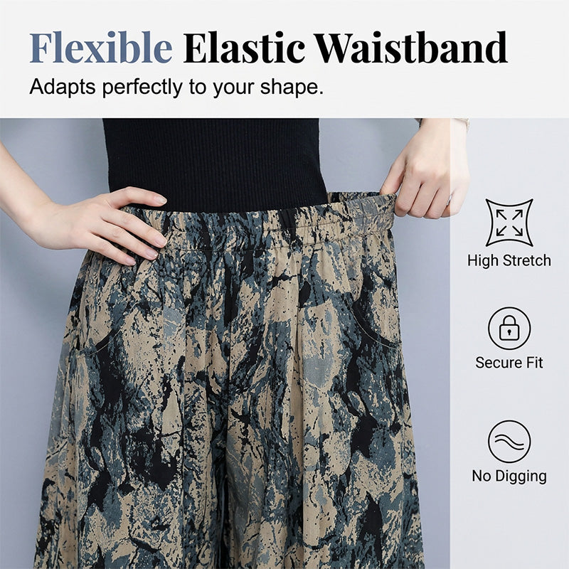 Pantalon capri d'été à jambes larges pour femme