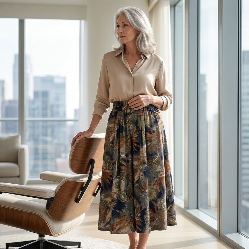 Pantalon capri d'été à jambes larges pour femme