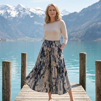 Pantalon capri d'été à jambes larges pour femme