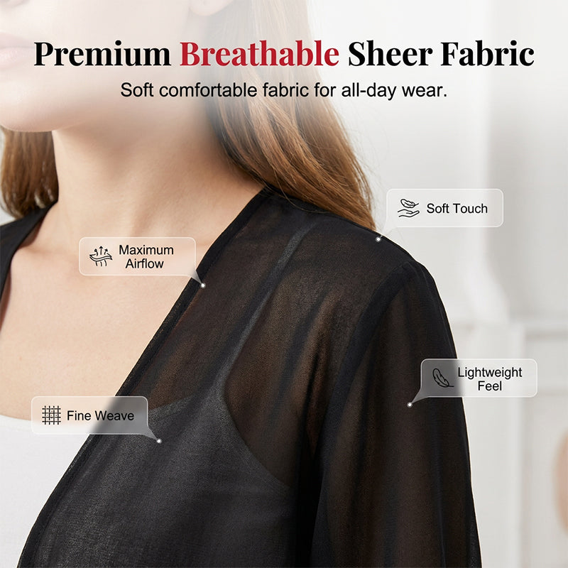 📢50 % DE RÉDUCTION⏰Top/Blouse Femme en Chiffon Transparent à Nœud Devant – Coupe Courte, Décolleté en V, Style Romantique & Élégant, Parfait pour Superposition🍷