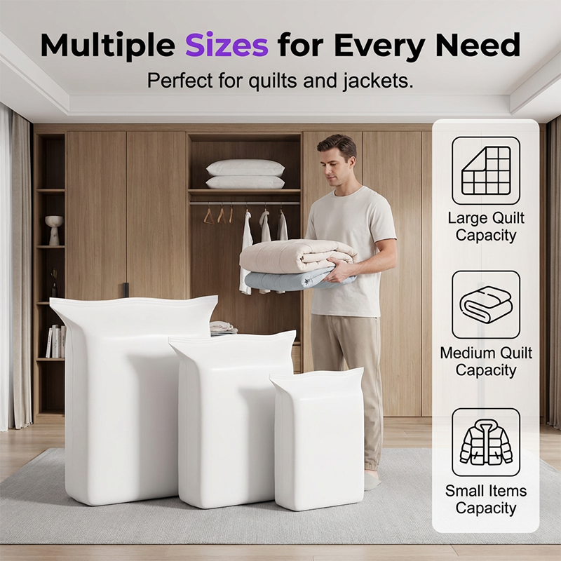 🧺📦 PROMO FLASH 50% ! Sacs de Rangement Sous Vide pour Maison – Compression par Pression, Technologie Ions d'Argent Antibactérienne, 2 Tailles, Gain de Place Maximal ✨