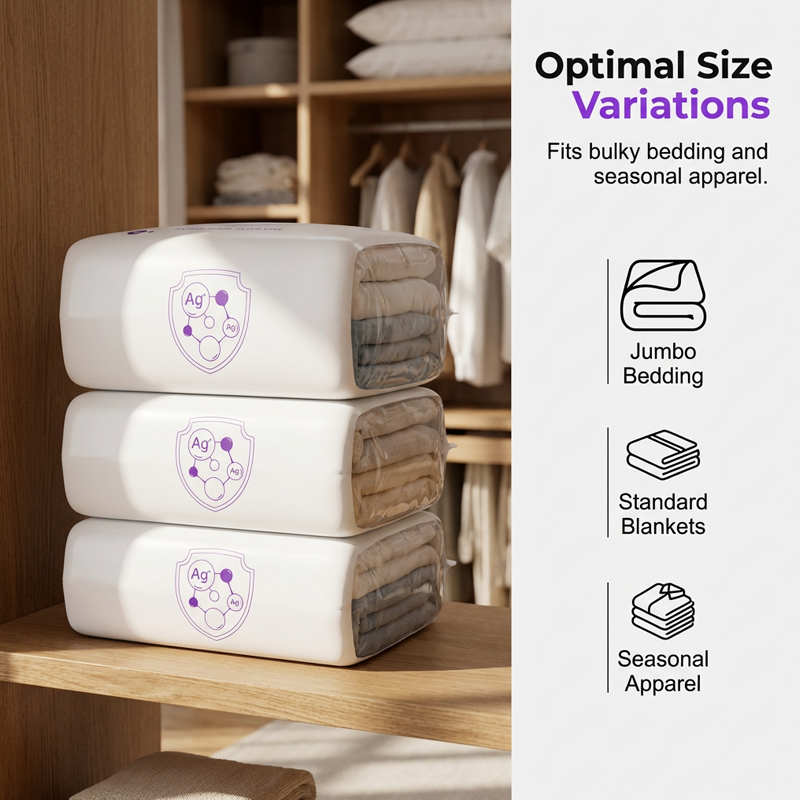 🧺📦 PROMO FLASH 50% ! Sacs de Rangement Sous Vide pour Maison – Compression par Pression, Technologie Ions d'Argent Antibactérienne, 2 Tailles, Gain de Place Maximal ✨