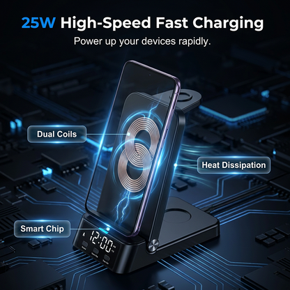 Support de chargeur sans fil rapide 4‑en‑1
