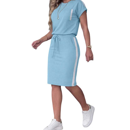Ensemble 2 Pièces Femme : T-shirt et Jupe à Cordon