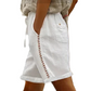 Women's Casual Drawstring Shorts with Lace Detail