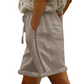 Women's Casual Drawstring Shorts with Lace Detail