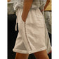 Women's Casual Drawstring Shorts with Lace Detail