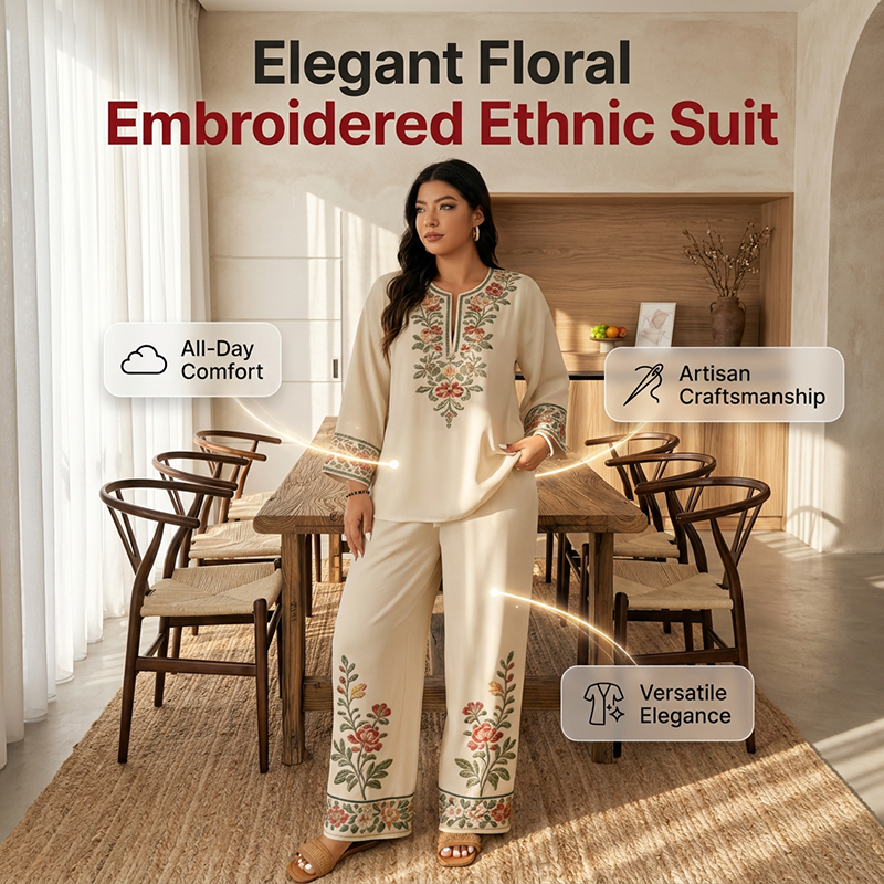 🌸 PROMO EXCEPTIONNELLE -50% ! Ensemble Chemisier & Pantalon Large – Tissu Premium, Tombé Parfait 🌿✨ 【Offre Limitée】