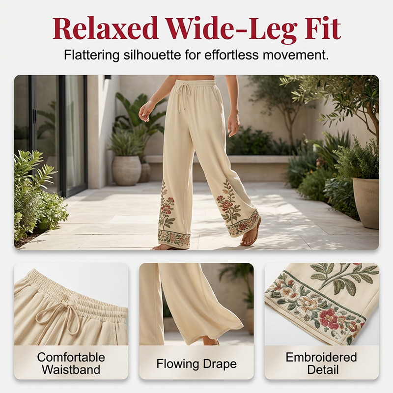 🌸 PROMO EXCEPTIONNELLE -50% ! Ensemble Chemisier & Pantalon Large – Tissu Premium, Tombé Parfait 🌿✨ 【Offre Limitée】