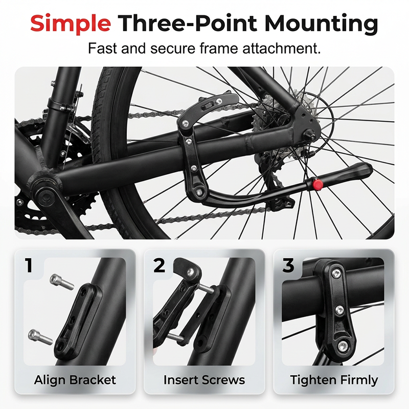 🚴‍♀️⚙️ PROMO FLASH 50% ! Béquille Latérale Réglable Universelle pour Vélo – Alliage Aluminium, Installation Facile, Protection Cadre, Compatible Roues 24"–29" ✨