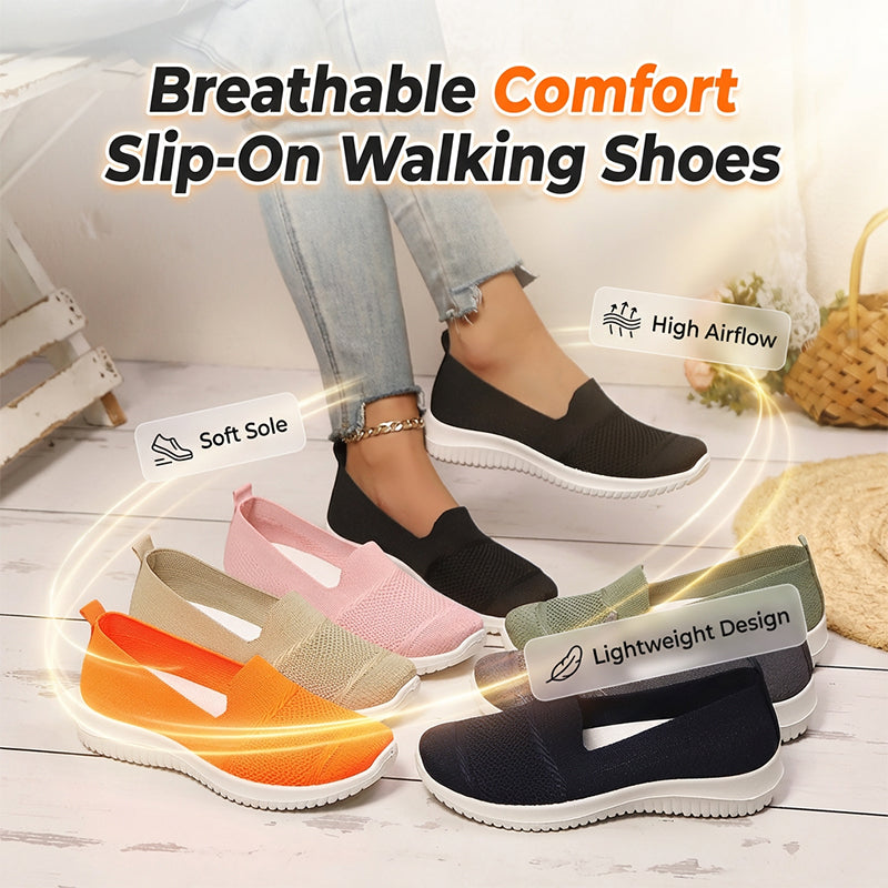 Chaussures de marche sans lacets en maille respirante pour femme
