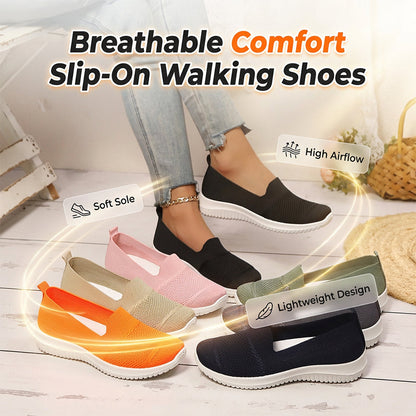 Chaussures de marche sans lacets en maille respirante pour femme