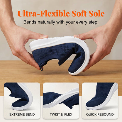 Chaussures de marche sans lacets en maille respirante pour femme