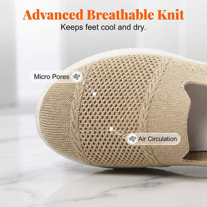 Chaussures de marche sans lacets en maille respirante pour femme