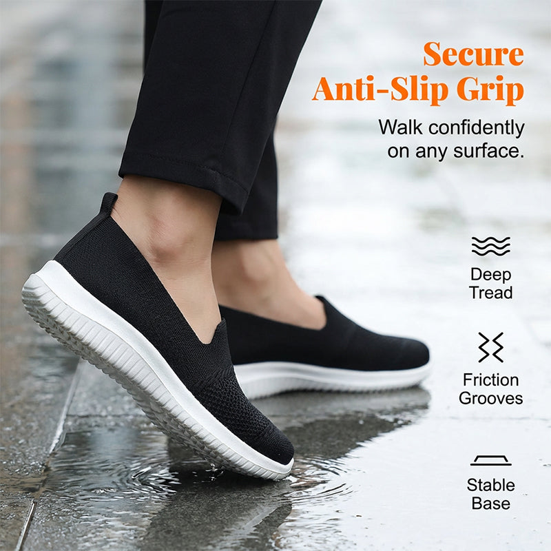 Chaussures de marche sans lacets en maille respirante pour femme