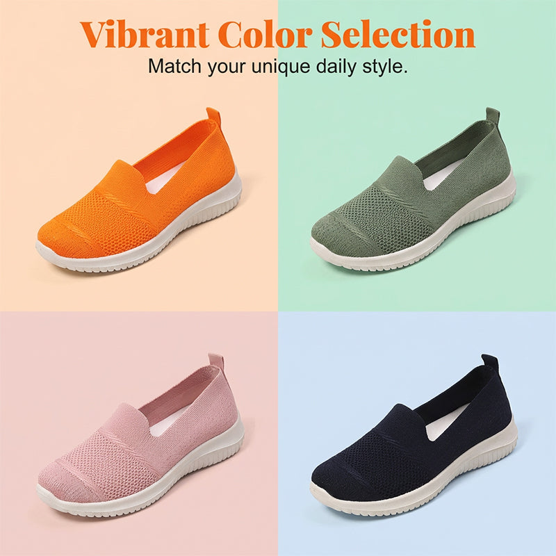 Chaussures de marche sans lacets en maille respirante pour femme
