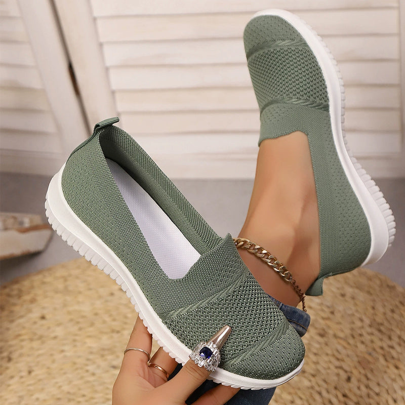 Chaussures de marche sans lacets en maille respirante pour femme