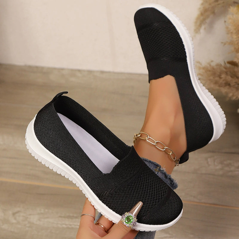 Chaussures de marche sans lacets en maille respirante pour femme