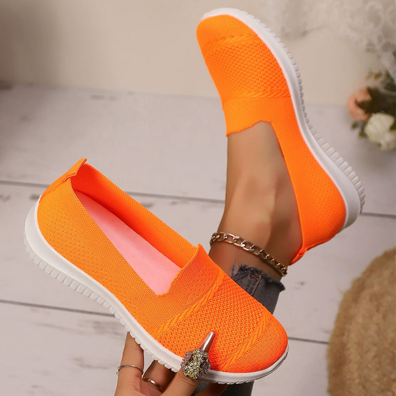 Chaussures de marche sans lacets en maille respirante pour femme