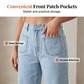 Jean à jambes larges et ourlet à volants pour femme