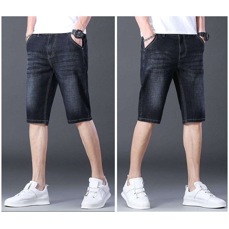 Short en denim extensible et respirant pour homme