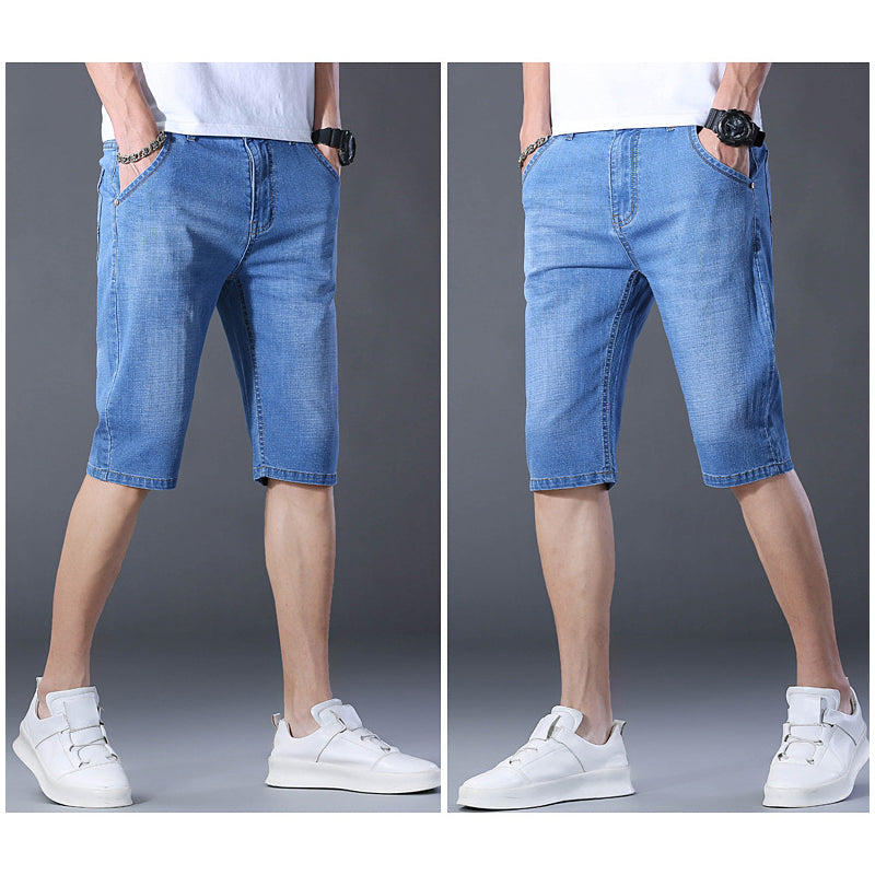 Short en denim extensible et respirant pour homme