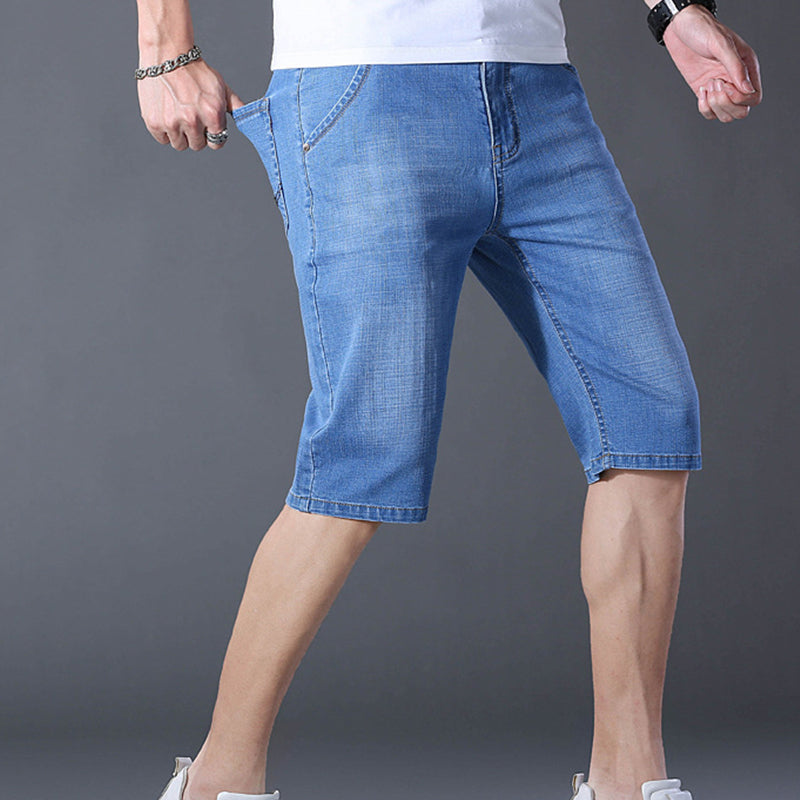 Short en denim extensible et respirant pour homme