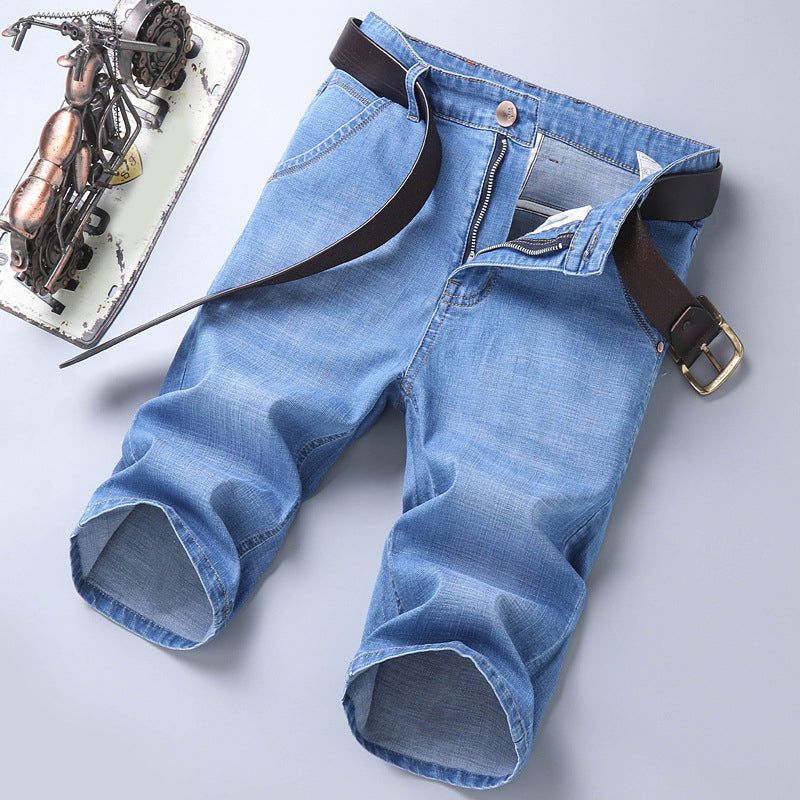 Short en denim extensible et respirant pour homme