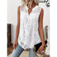 👗PROMO FLASH 50%🌸Chemisier Femme sans Manches en Dentelle Florale – Col en V, Tissu Léger Respirant, Style Romantique & Élégant, Parfait pour Toutes Occasions✨