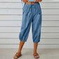 Pantalon capri décontracté pour femme avec poches