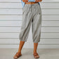Pantalon capri décontracté pour femme avec poches