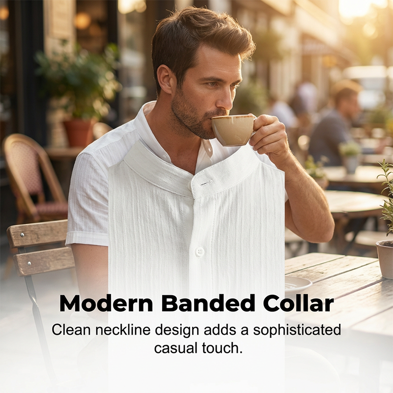 👔🔥 PROMOTION FLASH 50% ! ✨ Ensemble Homme 2 Pièces Texturé – Chemise & Pantalon Décontracté, Coupe Coordonnée & Respirante 🧳