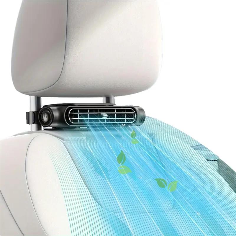 🏆 Ventilateur pour siège auto BreezGo™ 🌬️ – Ventilateur rechargeable à 3 vitesses avec fixation par clip et batterie de 3000 mAh 🔋 | Recharge USB-C ⚡ pour voitures 🚗, voiturettes de golf 🛺 et camping-cars