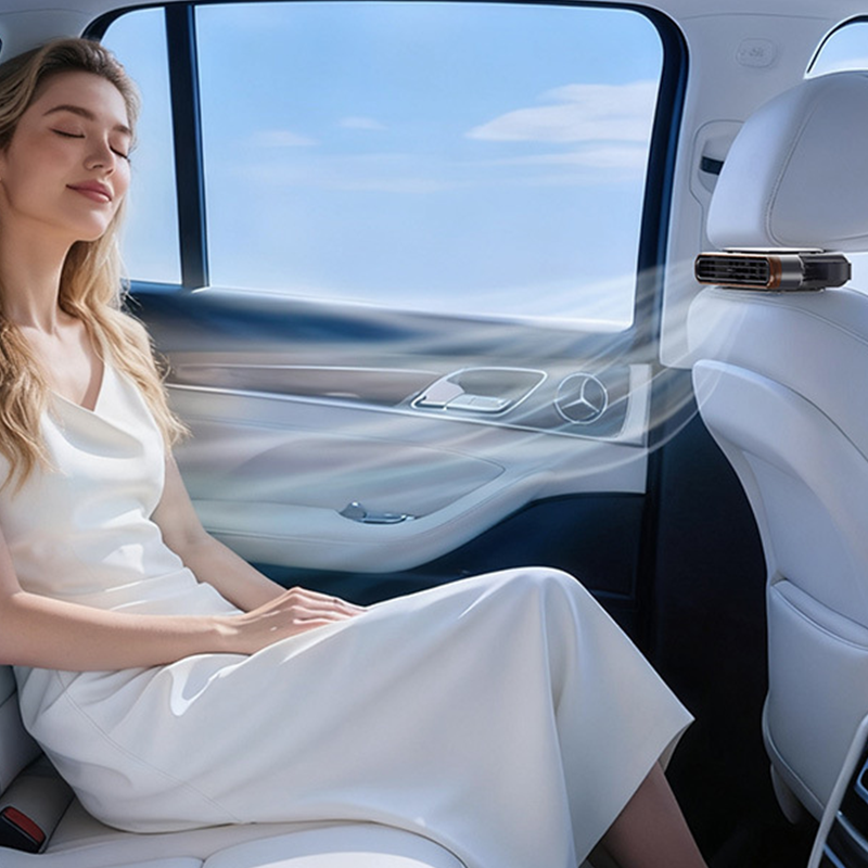 🏆 Ventilateur pour siège auto BreezGo™ 🌬️ – Ventilateur rechargeable à 3 vitesses avec fixation par clip et batterie de 3000 mAh 🔋 | Recharge USB-C ⚡ pour voitures 🚗, voiturettes de golf 🛺 et camping-cars