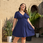 👗PROMO LIMITÉE 50%✨Robe Femme en V à Devant Bouclé – Tissu Fluide Doux, Poches Latérales, Coupe Large, 4 Couleurs, Taille XL-5XL, Parfaite pour Toutes Occasions🌺