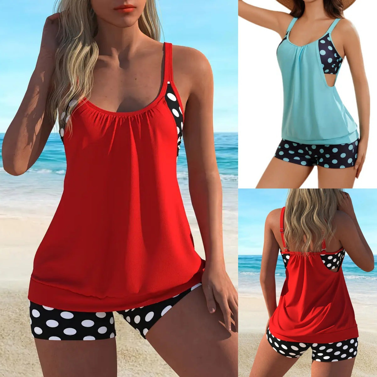 🏖️ Été chaud – 50 % de réduction 👙 Ensemble bikini deux pièces à pois pour femme