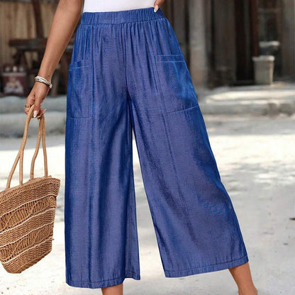 Pantacourt femme à jambes larges