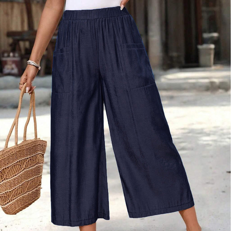 Pantacourt femme à jambes larges