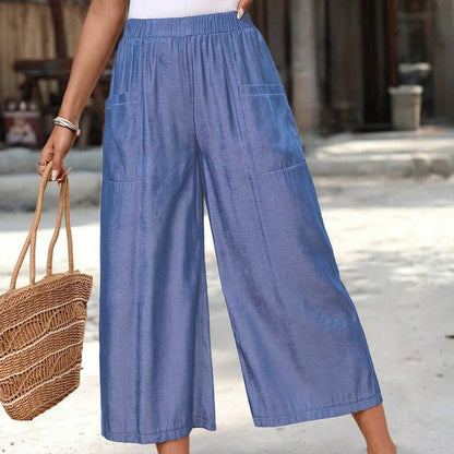 Pantacourt femme à jambes larges