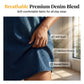 Robe chemise en denim décontractée à demi-zip pour femme
