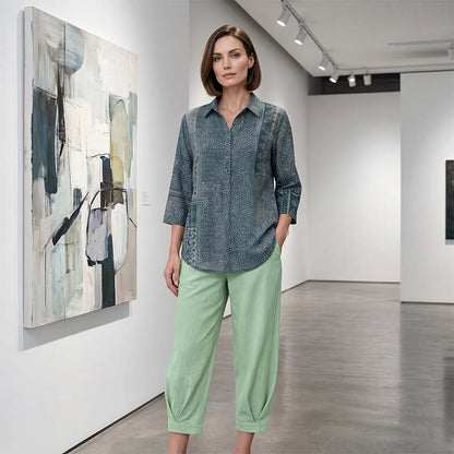 Pantalon décontracté à taille élastique pour femme