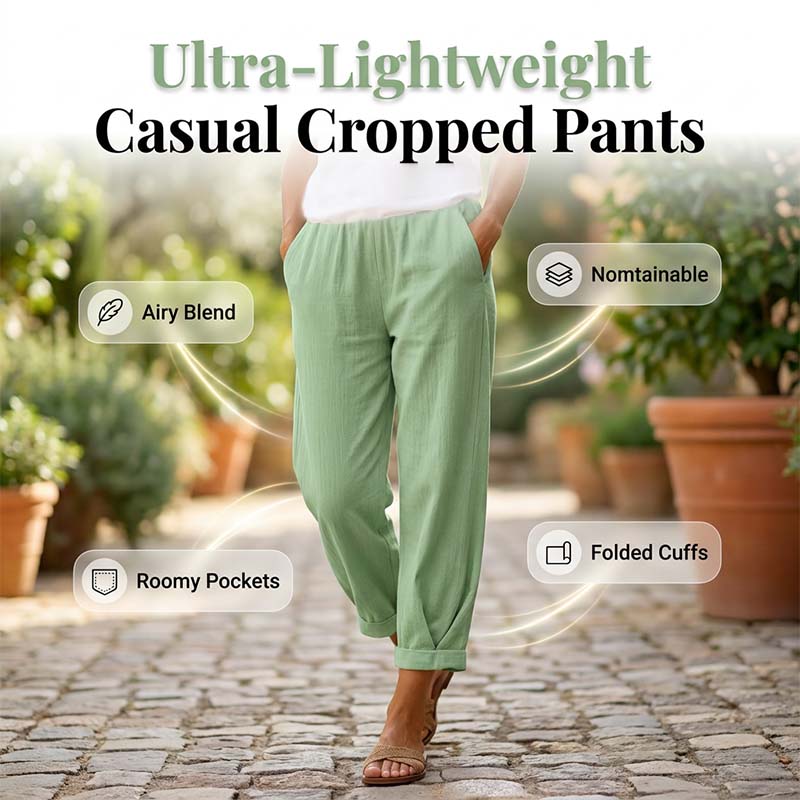Pantalon décontracté à taille élastique pour femme