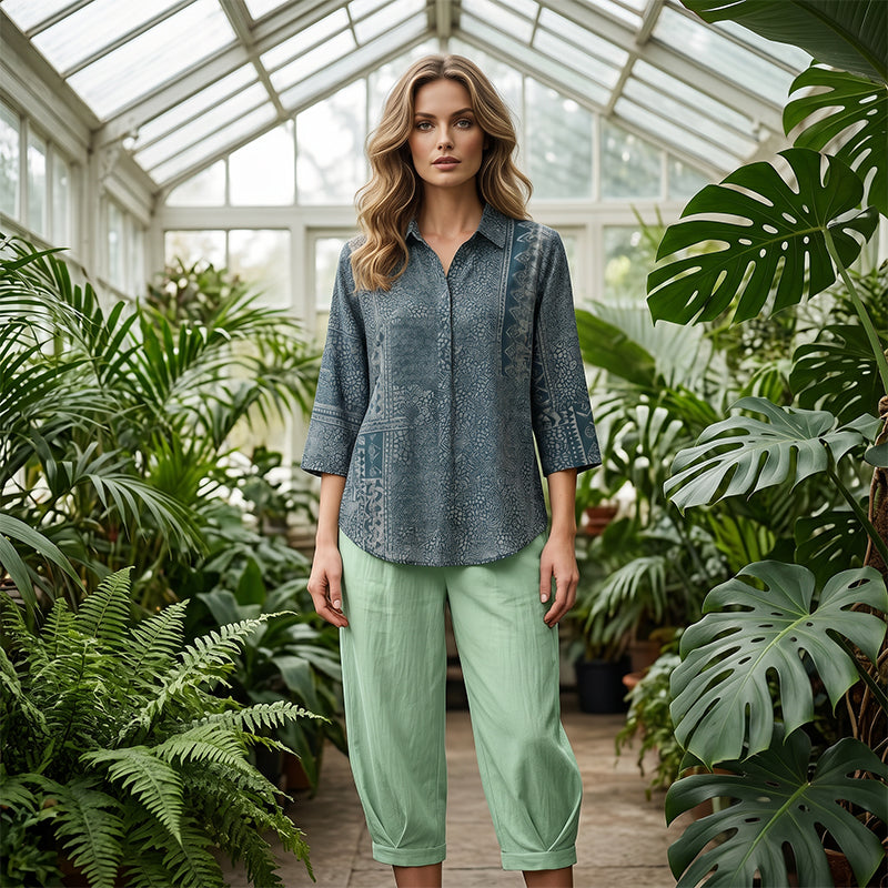 Pantalon décontracté à taille élastique pour femme