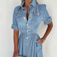 Robe en Denim Bleu à La Mode pour Femmes