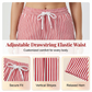 Ensemble chemise à manches courtes et short décontracté à rayures pour femme