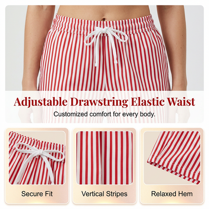 Ensemble chemise à manches courtes et short décontracté à rayures pour femme